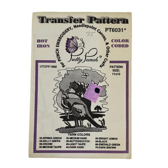 Pretty Punch Hot Iron Transfer Pattern Punch Embroidery Animals Panda Kangaroo - Picture 3 of 5